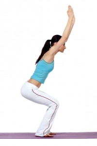 lady practicing yoga exercise position